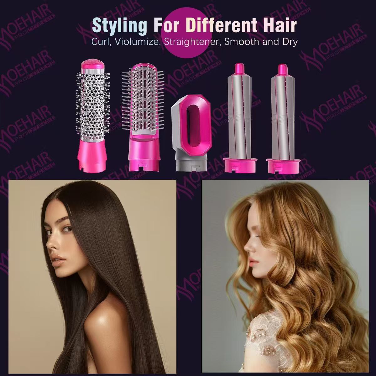 MOEHAIR 5 IN 1 الأصلي | جهاز تصفيف الشعر 5 في 1 مع شنطة أصلية وضمان